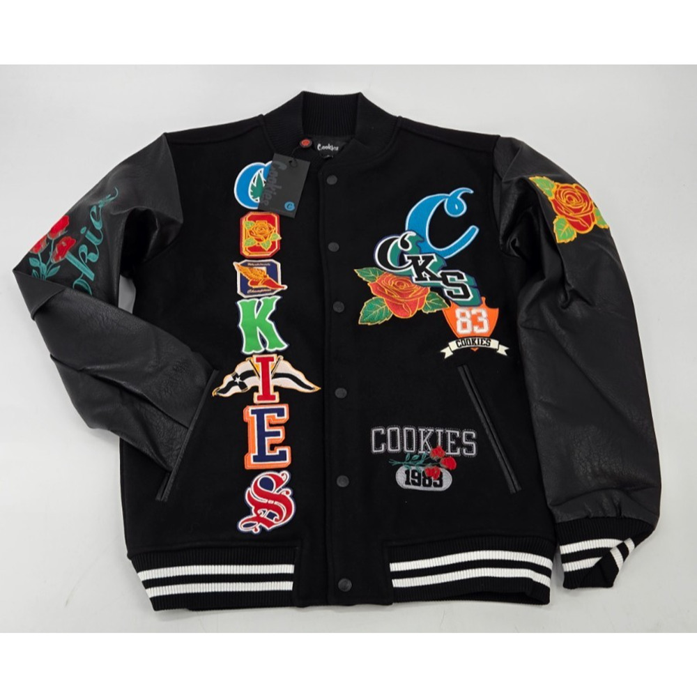 Cookies SF Letterman Cookies Wool Jacket W Patches Men's S